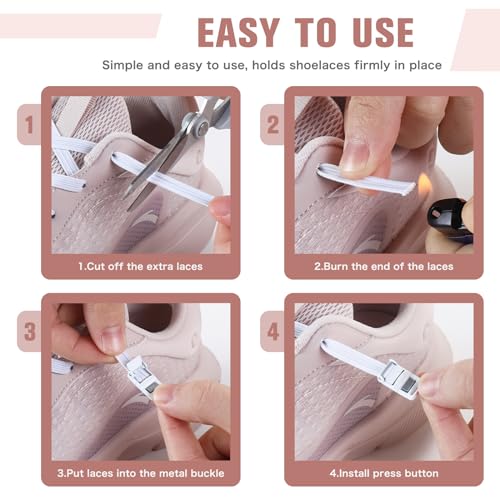 Aiboxin Elastic No Tie Shoelaces for Kids Adults Tieless Stretch Shoe Laces - color: Khaki