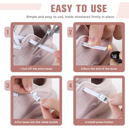 Aiboxin Elastic No Tie Shoelaces for Kids Adults Tieless Stretch Shoe Laces - color: Khaki