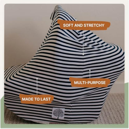 Parker Baby Co. Multi-Use Cover: Carseat Cover, Nursing Cover - Navy Stripe - color: White, Navy Stripes