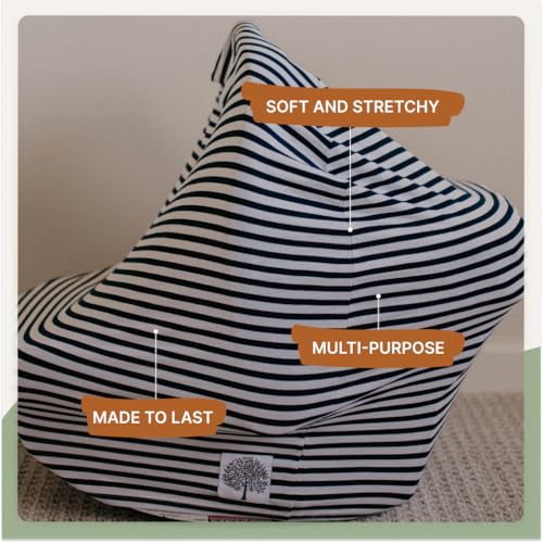 Parker Baby Co. Multi-Use Cover: Carseat Cover, Nursing Cover - Navy Stripe - color: White, Navy Stripes