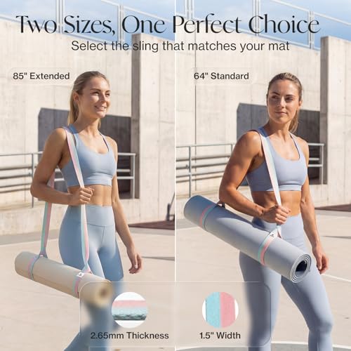 Tumaz Yoga Mat Strap Adjustable Carrier for All Yoga Mats, 2 Sizes - color: 12. Gray, size: 64 IN