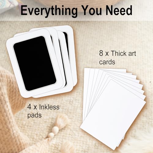 echosari 4 Pack Inkless Baby Hand & Footprint Kit 5x3.2in | - size: 4 Pack-Medium