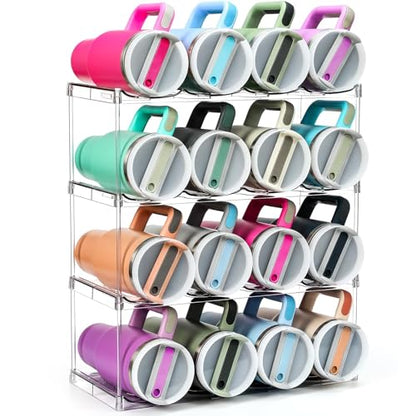 Premium Water Bottle Organizer for Stanley 40OZ & Various Bottles, Tumblers - size: 4 Tier for 16