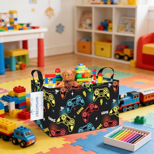 Rectangular Collapsible Game Storage Basket Nursery Toy Organizer - color: Rec Game