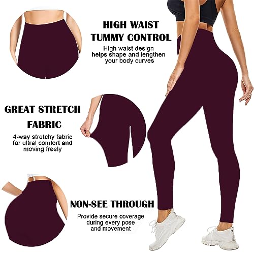 FULLSOFT Buttery Soft Leggings for Women High Waisted - color: Plum, size: Small-Medium