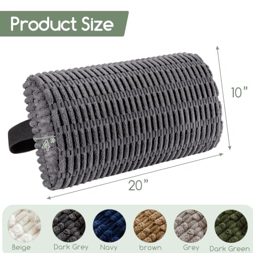 Lumbar Support Pillow for Recliner Chair/Office Chair/Couch, Memory Foam Back Support Cushion with Adjustable Strap, Recliner Cushions for Lower Back Pain Relief, Sleeping, Washable Cover, Dark Grey - color: Dark Grey