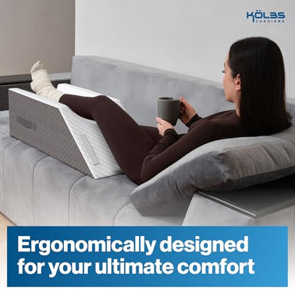 Kölbs Single Leg Elevation Pillow, Post Surgery Leg Pillow, Stylish Chic Jacquard Cover, Ankle Knee and Leg Support Pillow for Injury After Surgery (Single Leg) - size: Single Leg