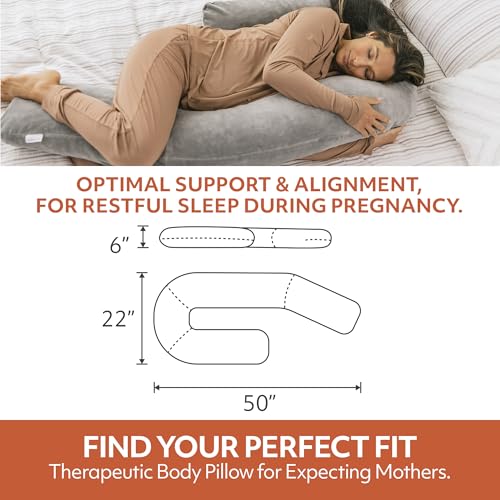 MedCline J-Shaped Therapeutic Full Length Body Pillow for Side Sleepers - size: Therapeutic