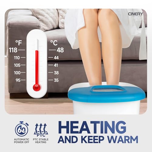 Foot Spa Bath Massager with Heat, Bubbles, Vibration and Pedicure Foot Spa with 16 Rollers for Feet Stress Relief, Foot Soaker with Mini Acupressure Massage Points & Temperature Control