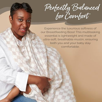 Itzy Ritzy Breastfeeding Boss Multi-Use Baby Wrap & Cover (Checkerboard) - color: Checkerboard, size: 47" x 47"