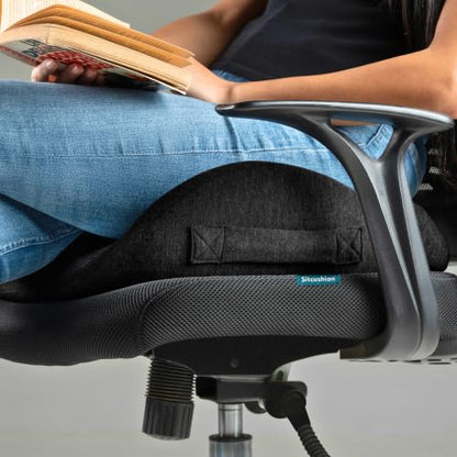 Pressure Relief Seat Cushion for Tailbone Pain, Sciatica & Coccyx Pillow - color: Black & Dark Gray