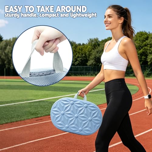 Foldable Cooling Gel Memory Foam Seat Cushion for Outdoor & Stadium Use - color: Gray Leather