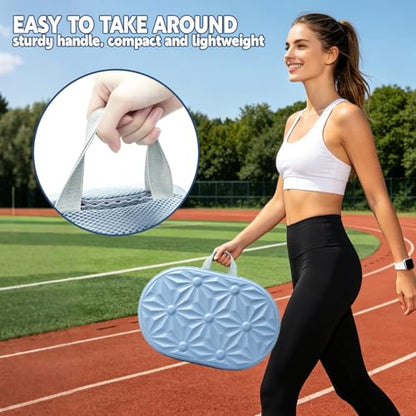 Foldable Cooling Gel Memory Foam Seat Cushion for Outdoor & Stadium Use - color: Gray Leather