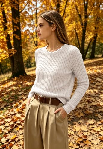 WIHOLL Womens Long Sleeve Shirts Lightweight Tunic Fall Top Sweaters 2026 - color: 01-apricot, size: Small
