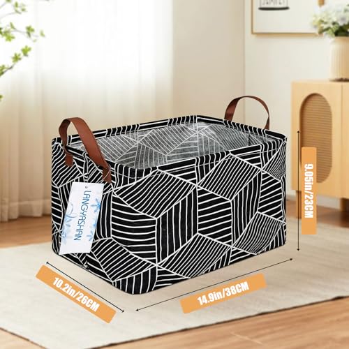 Rectangular Collapsible Storage Basket Nursery Organizer Black diamond - color: Rec Black diamond