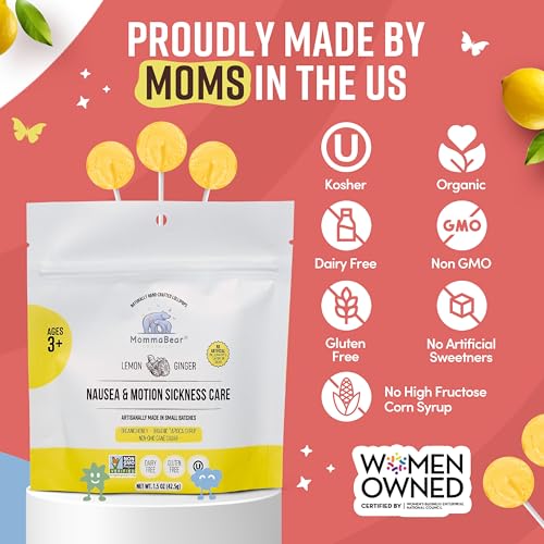 MommaBear Nausea & Motion Sickness with Real Honey & Ginger – (5 Pack) - size: 5 Count (Pack of 1)