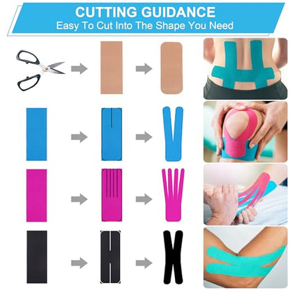 Kinesiology Tape Precut Strips K Tape Rolls for Muscle Support - color: Beige