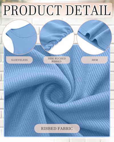 Riyiper 3 Pack Women's Maternity Tank Tops - color: Black, Sky Blue, Light Gray, size: Medium