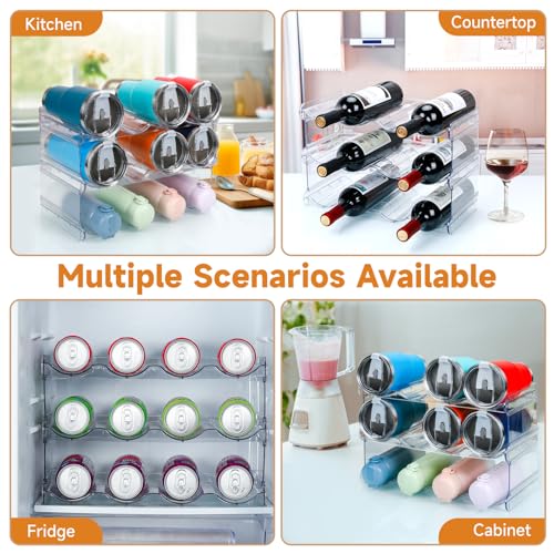 Stackable Water Bottle Organizer Large Compartment Water Bottle Holder - size: 3 Pack