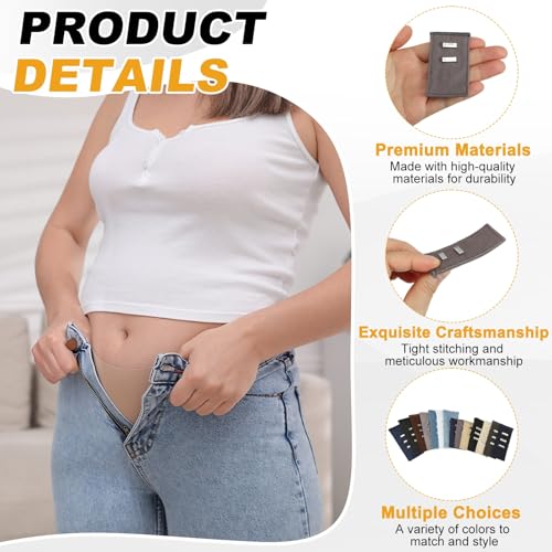 MECCANIXITY 5pcs Dark Gray Pants Waist Button Extenders for Women Men 2" - color: Dark Gray, size: 2"