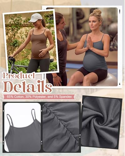 4 Pack Maternity Tank Tops - color: Dark Gray, Apricot, Coffee, Black, size: Small