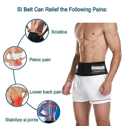 Paskyee Sciatica Belt, Sacroiliac Hip Band for Men Women - Sciatic, Lower Back, Si Joint, Pelvic pain Relief Regular - size: Regular ( Hip Size 30"-47")