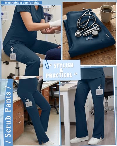 Women's Maternity Scrub Pants - color: Teal, size: Small