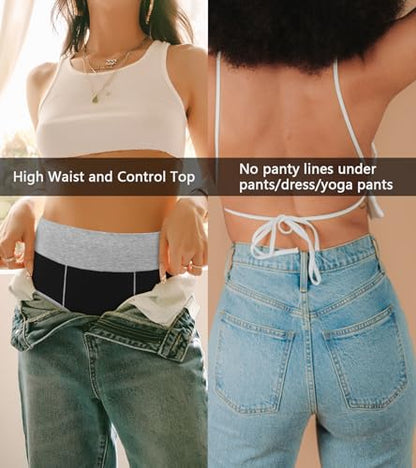 OLIKEME High Waisted Underwear for Women Tummy Control Cotton Plus Size Full Coverage Packs Ladies Panties Briefs - color: Multi-a-5 Pack, size: 3X-Large
