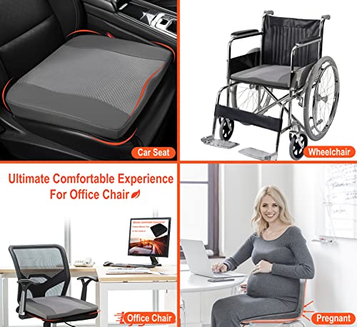 Lofty Aim Car Seat Cushion, Memory Foam Car Seat Cushions for Long Driving - color: Dark Grey