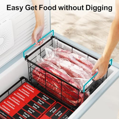 iSPECLE Freezer Organizer - Large Baskets for 5 to 7 Cu.Ft Freezer, 4 Pack - color: 4-Pack Black
