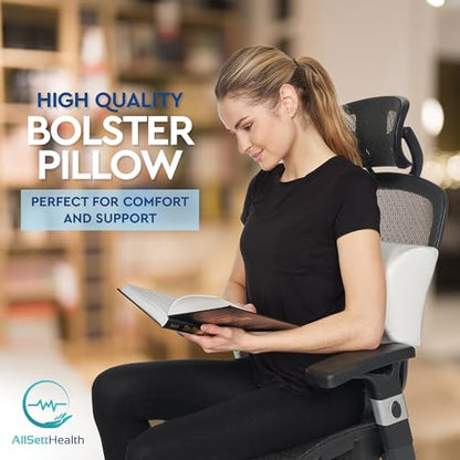 2 Pack Half Moon Bolster Pillow for Legs - Knee Pillow for Back Sleeping - style: Knee Half Moon White (2 Pack)