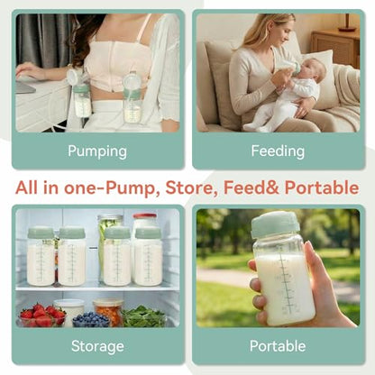 Breast Milk Storage Bottles,10oz Wide Neck Plastic Bottles for Pumping - color: Purple