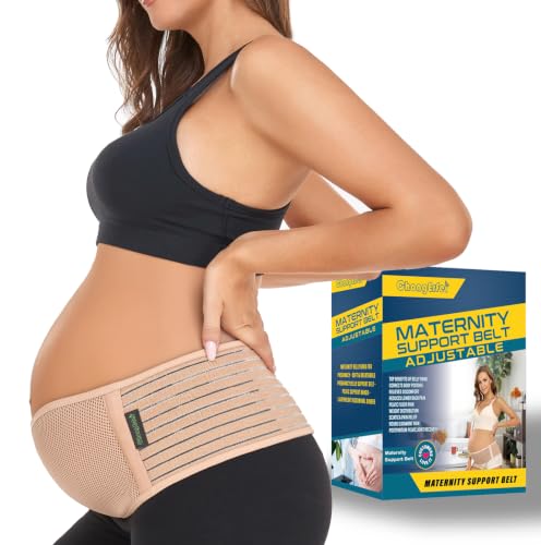ChongErfei Pregnancy Belly Band Maternity Belt Back Support - color: Beige, size: One Size