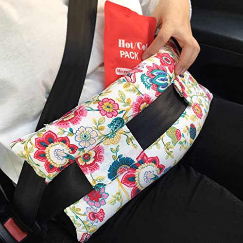 Pillow Abdominal Surgery Seatbelt Pillows with Pocket Myomectomy Comfort Cushion for Belly Incision Tummy Tuck C-Section Recovery Gifts Women Patients (Sunflower) - color: Sunflower