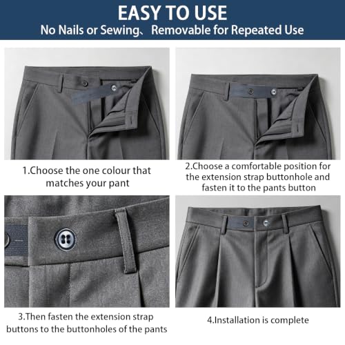 10PCS Elastic Button Extenders for Jeans,Pants Button Extender for WomenMen - color: Style D_10PCS, 1 Styles