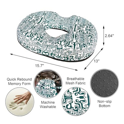 Donut Pillow for Hemorrhoids Seat Cushion for Tailbone Pain Relief - color: Chinese Bronze Pattern