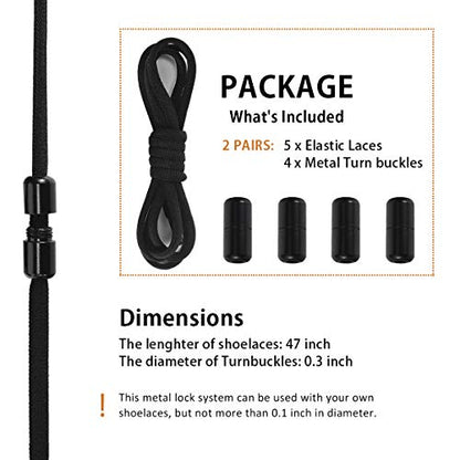 anan520 Elastic No Tie Shoe Laces For Adults,Kids,Elderly,System With Elastic Shoe Laces(2 Pairs) - color: 02-black