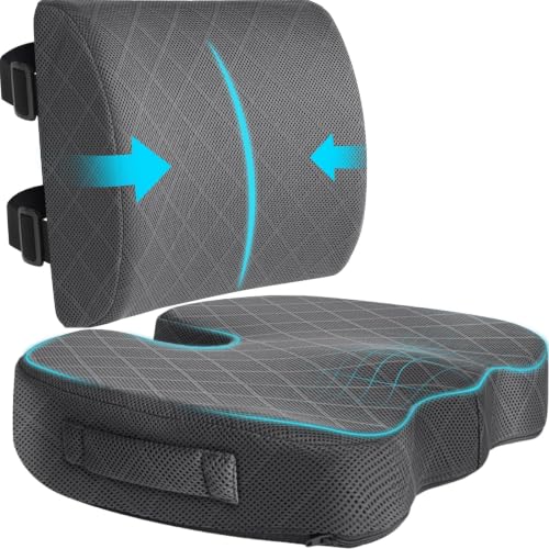 Back&Seat Cushion, Chair Cushions, Lumbar Back Support Pillow, Grey/X-Large - color: Grey, size: X-Large