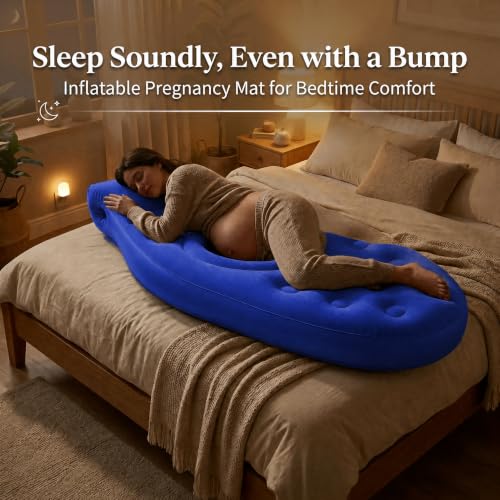 Inflatable Tummy Nest Pregnancy Pillow with Belly Hole (Blue) - color: Blue