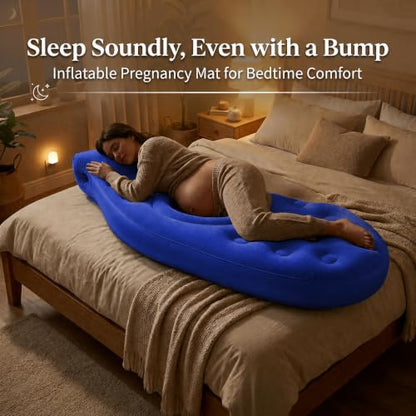 Inflatable Tummy Nest Pregnancy Pillow with Belly Hole (Blue) - color: Blue