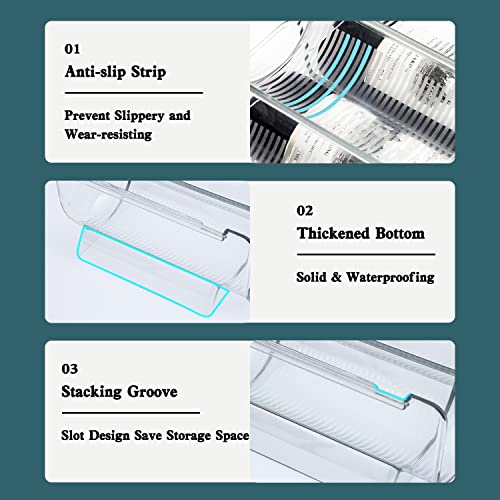 Set of 2 Stackable Tabletop Wine Rack, Free-Standing Counter Top Water Bottle Storage Organizer, Plastic Wine Rack for Kitchen Countertop, Cabinet and Fridge Organization, 2-Bottle 2 Packs - size: 2-Bottle × 2