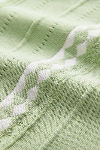 OUGES Women's Stretchy Striped Bodycon Midi Spring Casual Maternity Dress - color: Light Green Off-white Stripes, size: Small