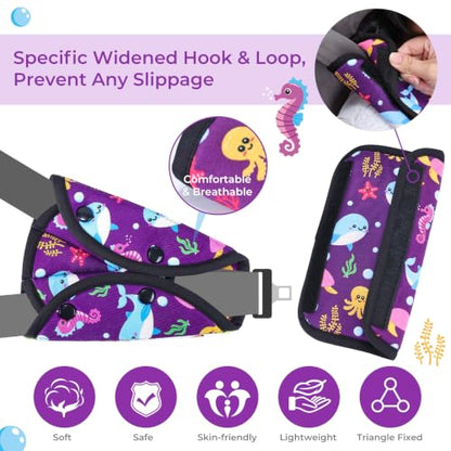COOLBEBE Kids Seat Straps Cover Pad, Purple - color: Purple Ocean