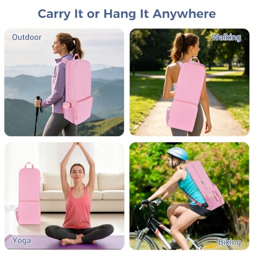 COOLBEBE Yoga Bag for Women with Side Mesh Pockets & Wet Dry Compartment - color: Pink