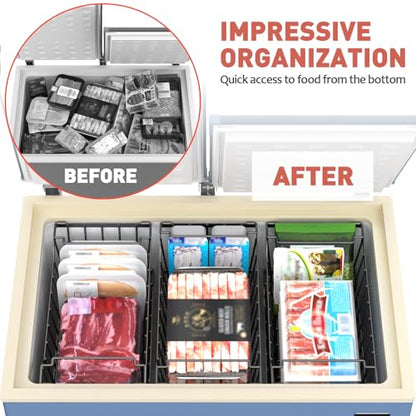 Goovilla Freezer Organizer Bins for 5-7 Cu.FT Chest Freezer, 4 Pack Black - color: Black