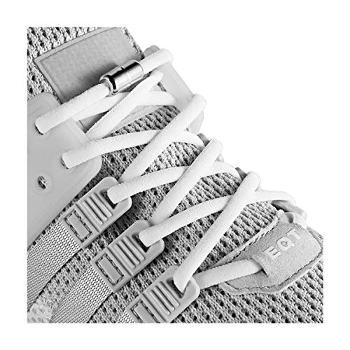 anan520 Elastic No Tie Shoe Laces For Adults,Kids,Elderly,System With Elastic Shoe Laces(2 Pairs) - color: White