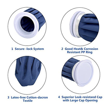 elitehood Reusable Ice Bags for Injuries, Refillable Ice Pack Hot Water Bag