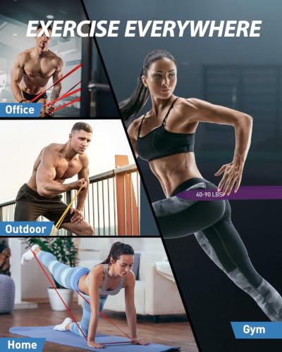 Dapofajo Resistance Bands for Working Out: 5-Level Anti-Snap Silicone Bands - color: Multicolor