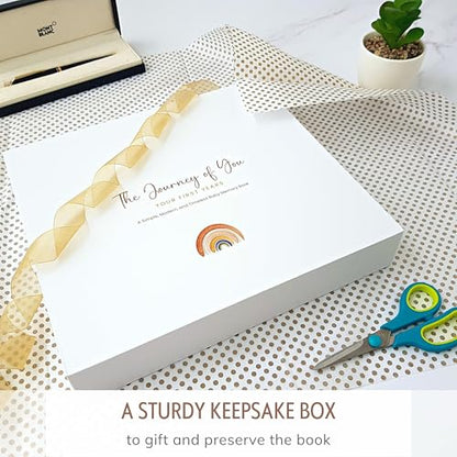 Personalized Rainbow Baby Book, Boho Theme, 4x6 Photo Cover, First 5 Years - color: Boho Blooms Spectrum
