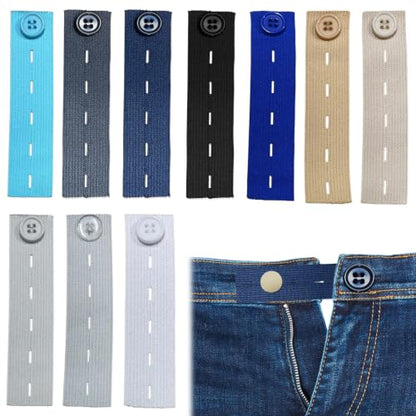10PCS Elastic Button Extenders for Jeans,Pants Button Extender for WomenMen - color: Style D_10PCS, 1 Styles